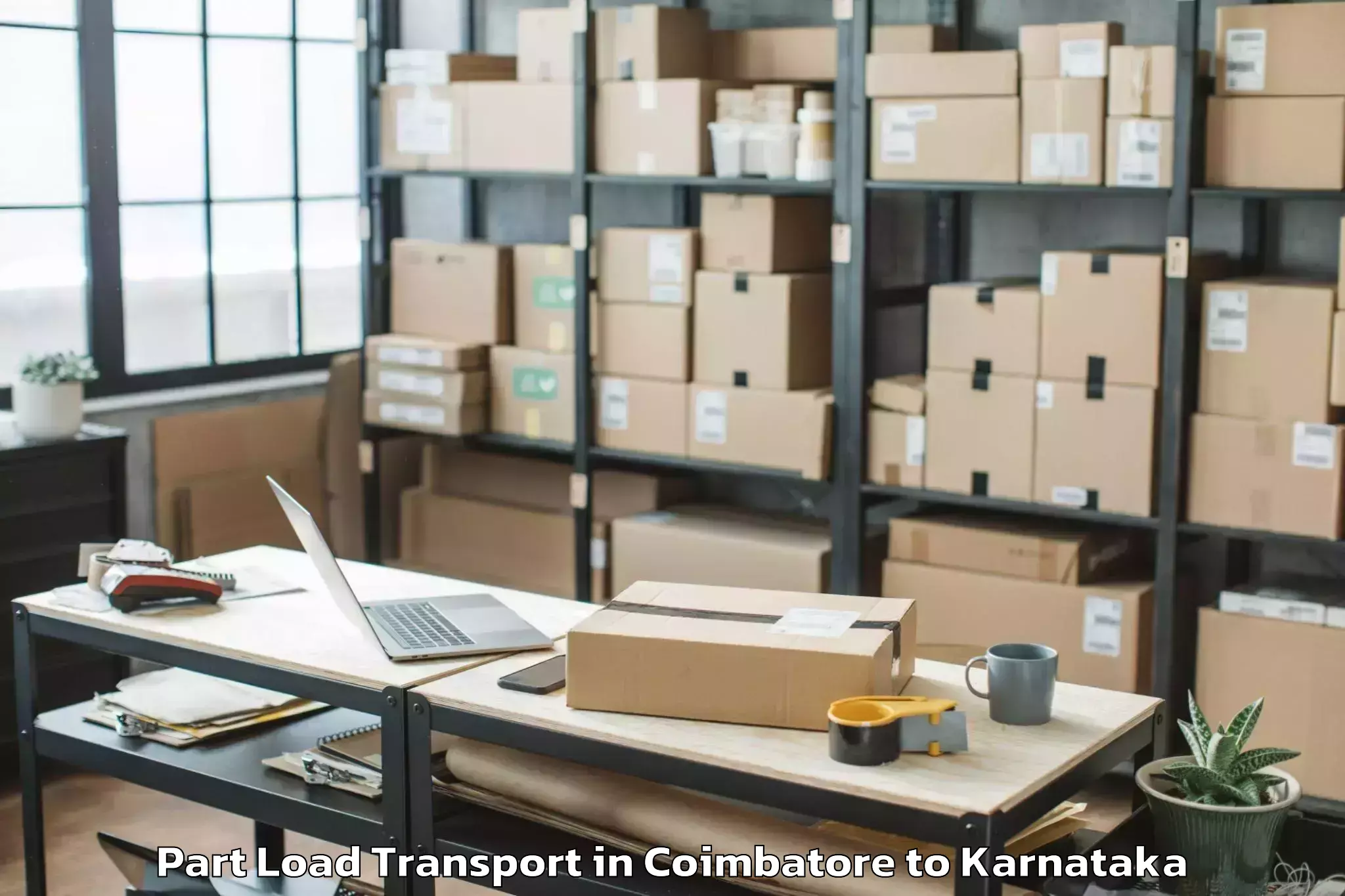 Expert Coimbatore to Lingasugur Part Load Transport